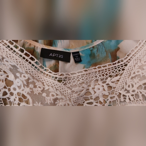 Apt 9 Women's Sheer Floral Crochet Boho Flowy Blouse Batwing Size 1X Muted Retro - Picture 3 of 7